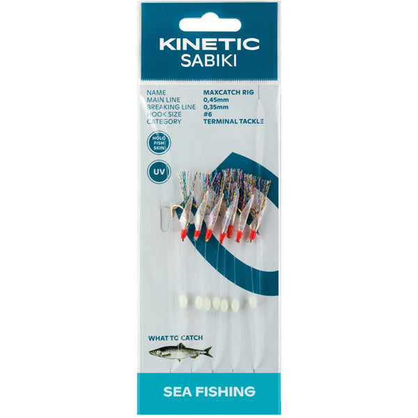 Kinetic Sabiki sildeforfang MaxCatch, Fishskin/Multi