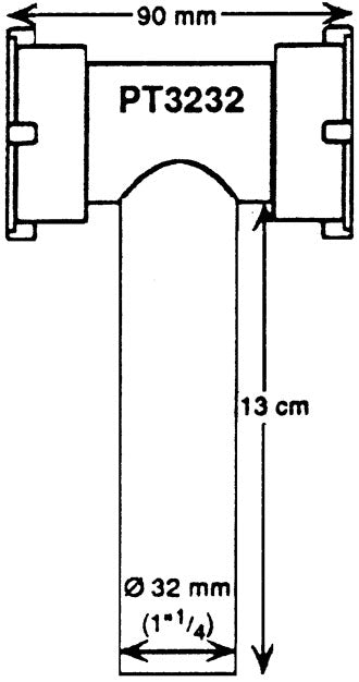 T-Adaptor – indv. 32 x udv. 32 mm