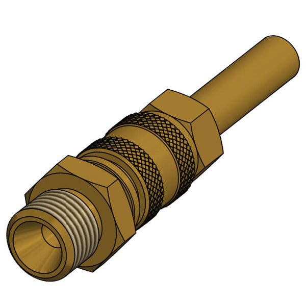 Gas quick kobling Ø8 mm rør - 1/4" han V gevind