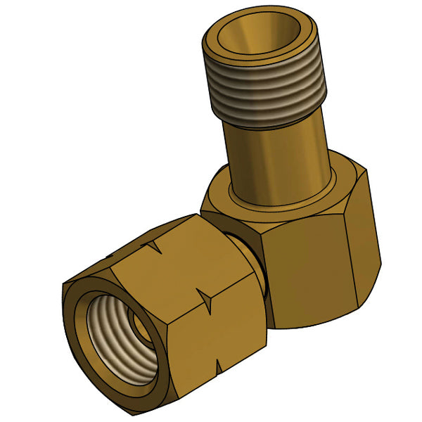 90? vinklet gasfitting ¼"  til regulator afgang