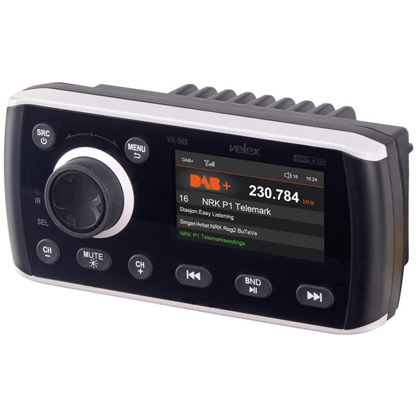 Velex Marine radio DAB+/FM, bluetooth, fjernbetjenning 4x45W