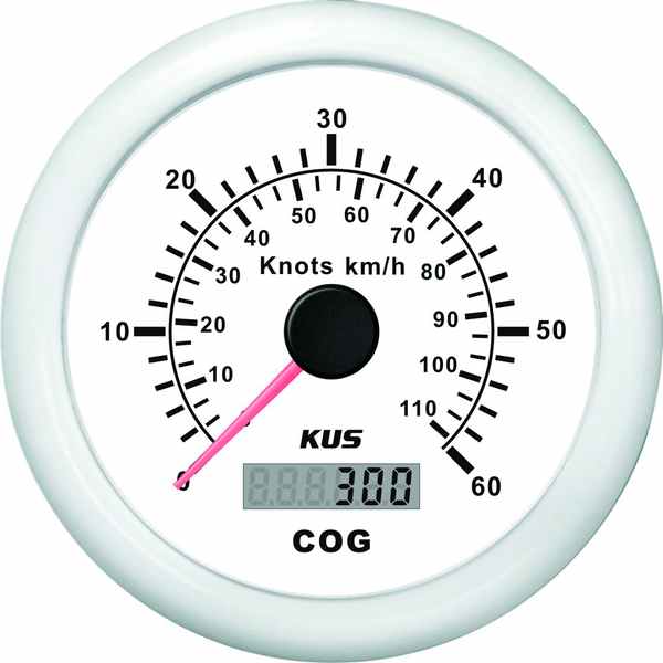 Kus gps speed 0-60knob, hvid 12/24v ø85