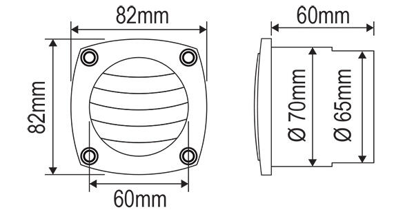 Ventil plast ø 85mm hvid