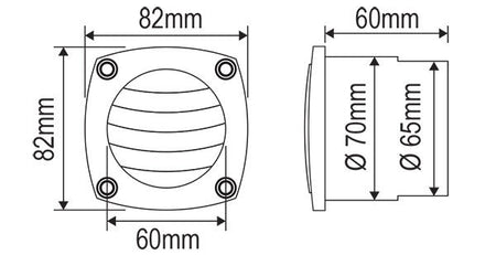 Ventil plast ø 85mm hvid