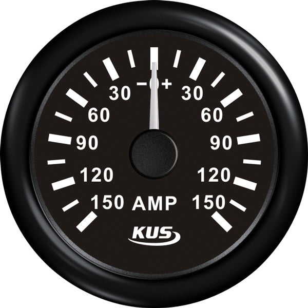 Kus amperemeter sort, med 150a shunt 12/24v