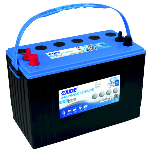 Batteri Dual AGM 720 CCA - 100AH m. STD.POL og gevind