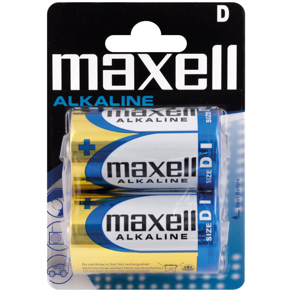 Maxell Alkaline D / LR20 batterier - 2 stk.