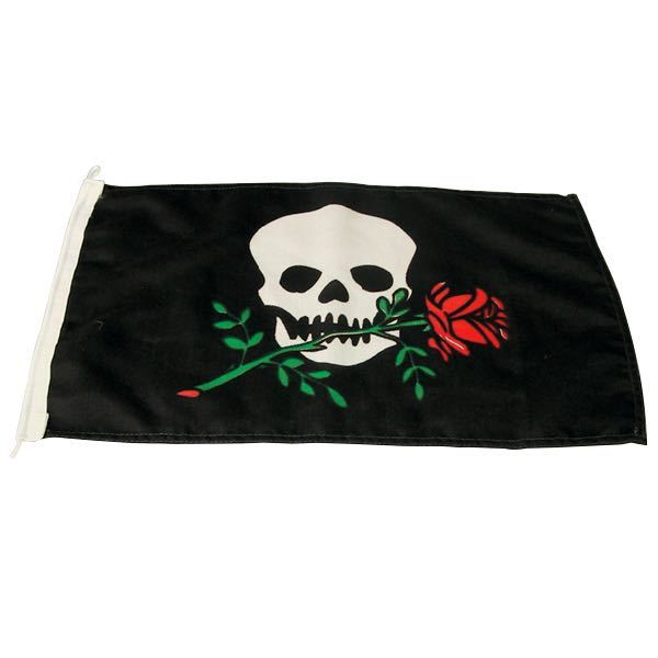 Pirat Flag med Rose 30 X 45 cm