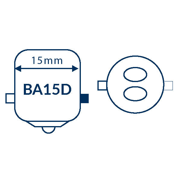 1852 LED bajonet BA15D Ø19x43mm 10-36Vdc, 2 stk