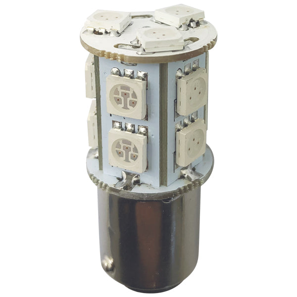 1852 LED lantern pære BAY15D Ø19x43mm 10-36Vdc rød, 2 stk