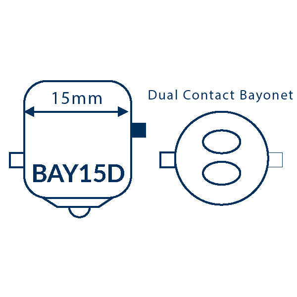 1852 LED lanterne pære BAY15D Ø25x48mm 10-36Vdc, 2 stk