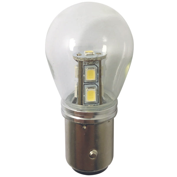 1852 LED lanterne pære BAY15D Ø25x48mm 10-36Vdc, 2 stk