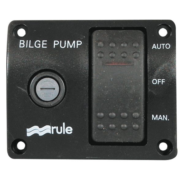 Rule pumpepanel 12v 3-Vejs kontakt m. sikring