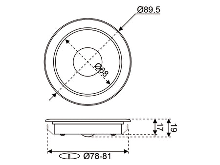 LED LED18DLLTD forsænket aluminium downlight 89,7 mm