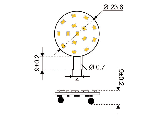 15 LED / SMD pære G4 sokkel