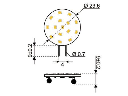 15 LED / SMD pære G4 sokkel