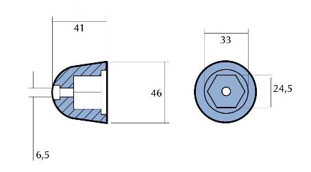 Zinkanode til SidePower SP125T-285TC - SE120/150,SP220/300