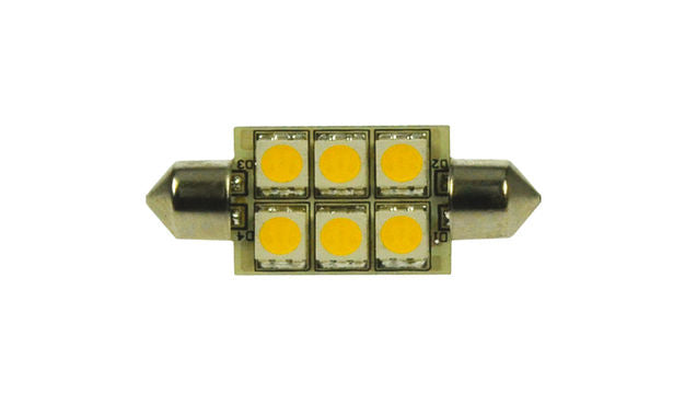 6 LED pære 12V Festoon Ø16 X 42 mm