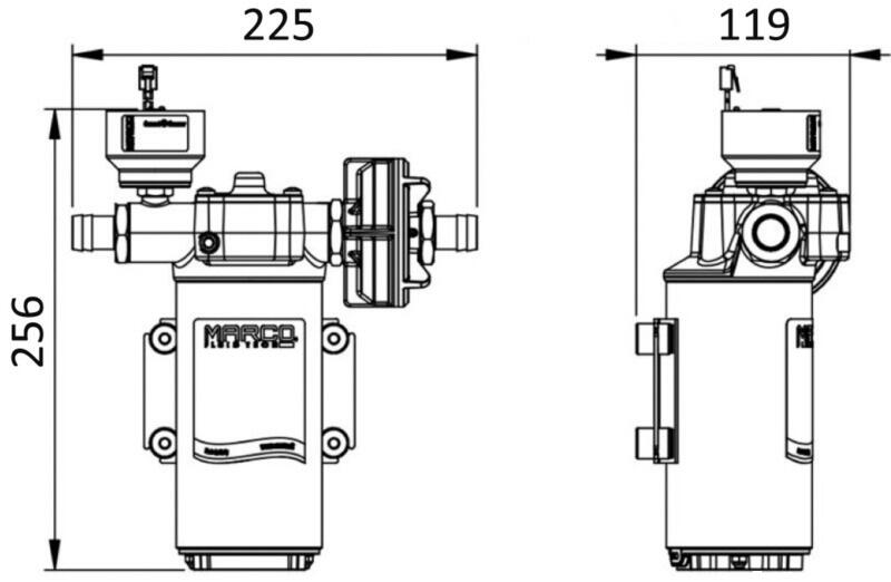 Marco trykvandspumpe 3.5 bar 46l/m 24V