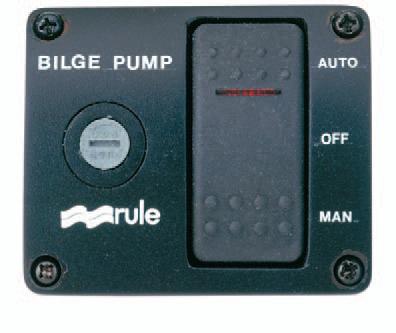 Rule pumpepanel 12v 3-Vejs kontakt m. sikring