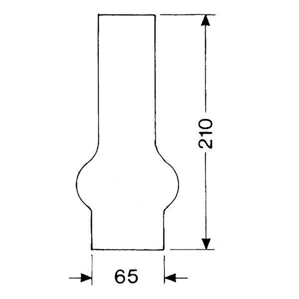 Lampeglas for olie eller el-lamper 65 X 210 mm