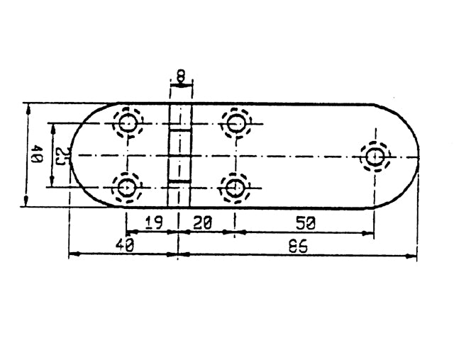 Hængsler rustfri 126 x 40 mm