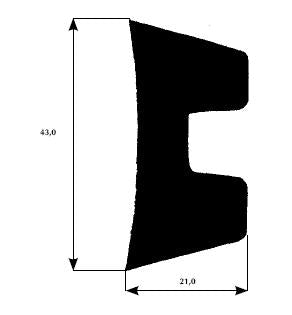 Fenderliste massiv pvc sort