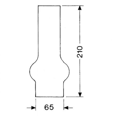 Lampeglas for olie eller el-lamper 65 X 210 mm