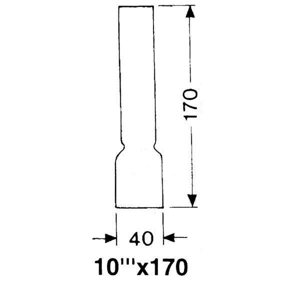 Lampeglas for olie eller el-lamper 40 X 170 mm