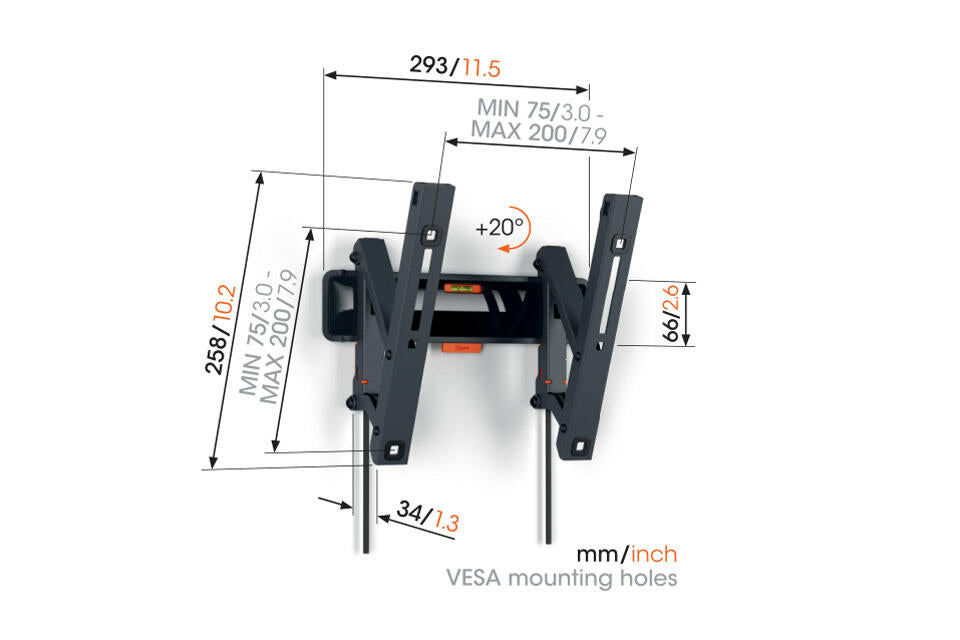 TV vægbeslag til 19-43'' Vogels TVM 3215 Comfort tilt