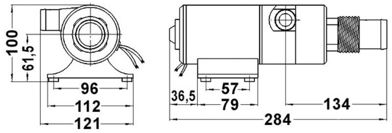 12V MACERATORPUMPE 38MM IND 25MM UD