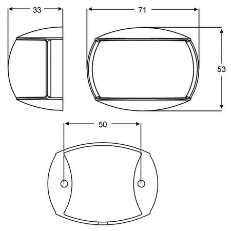 Hella LED lanterne 2NM hvid plast styrbord