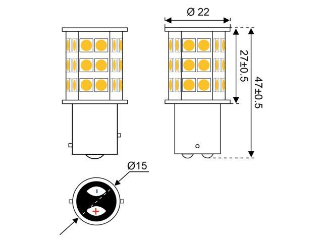 30 LED / SMD BAY15d