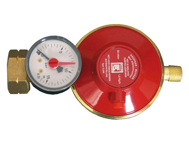 Universel gastrykregulator med trykaflastningssikkerhed ¼" L BU