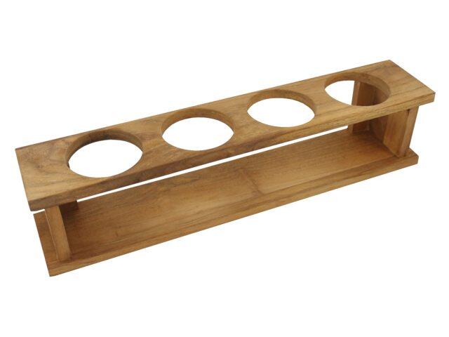 Glas og flaskeholder i teak EUDE