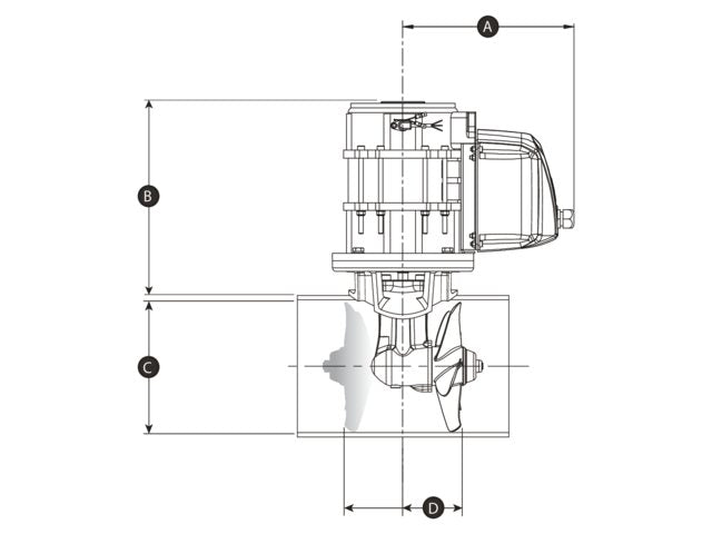 Lewmar bovpropel 250TT 8kW 24V retro kit