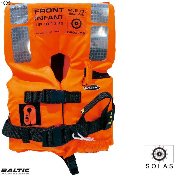 Baby redningsvest SOLAS 2010-BALTIC 1035 Std 0-15 kg.orange 