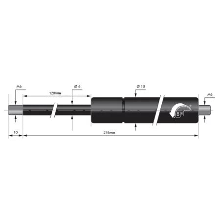 Gasfjeder 120mm 6/15mm