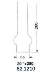 Lampeglas for olie eller el-lamper 65 X 280 mm