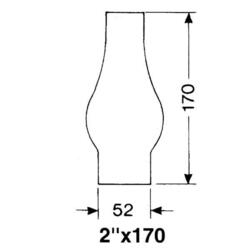 Lampeglas for olie eller el-lamper 52 X 170 mm
