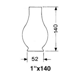 Lampeglas for olie eller el-lamper 52 X 140 mm