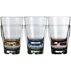 MB vand glas med farvet bund, stablebar Ø9 cm 330 ml. 6 stk.
