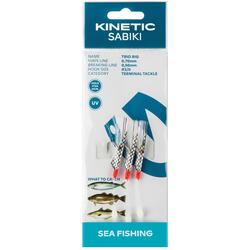 Kinetic Sabiki Trio forfang makrel/torsk, hvid/flash