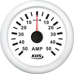 KUS amperemeter hvid, med 50a shunt 12/24v
