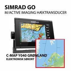 Simrad GO 9" XSE m/active Imaging 3-i-1 hæktransducer + C-MAP Y040 Grønland-søkort