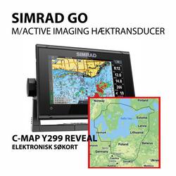 Simrad GO 9" XSE m/active Imaging 3-i-1 hæktransducer + C-MAP Y299 Danmark-søkort