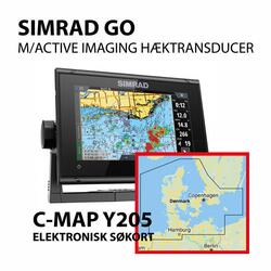 Simrad GO 12" XSE, m/active imaging 3-i-1 hæk transducer + C-MAP Y205 DK-søkort