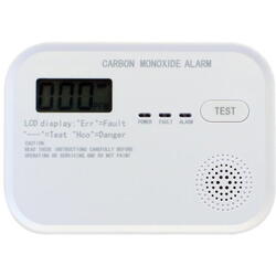 Kohlenmonoxid-Alarm. Alarmstärke 85 dB