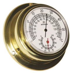 Altitude termo/hygrometer messing Ø88/127mm