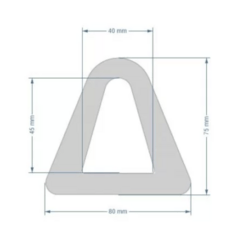 D-Kotflügel EPDM schwarz 75 x 85 mm